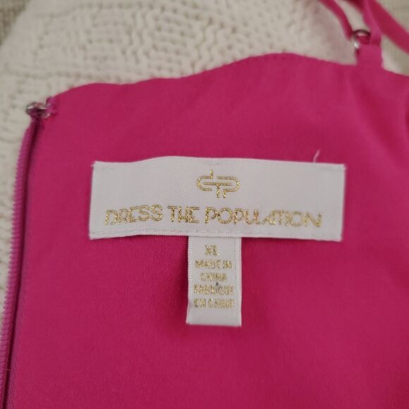 Dress the Population Cambria Tie Bodice Evening Dress size XL in Bright Fuchshia - Picture 14 of 16